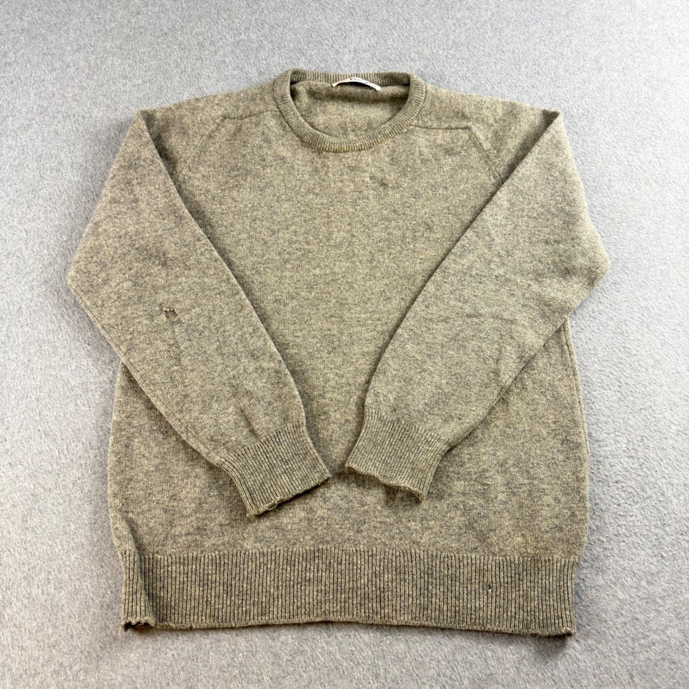 Vintage 70s Pringle of Scotland Mens Wool Crewneck Sweater Gray Scotland NOTE